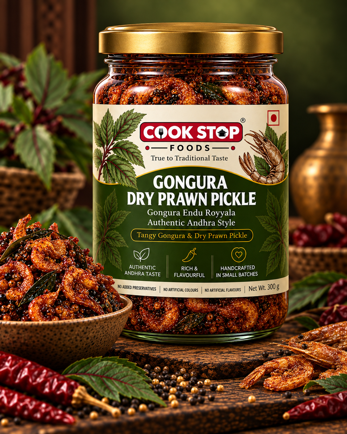 Gongura Dry Prawn Pickle